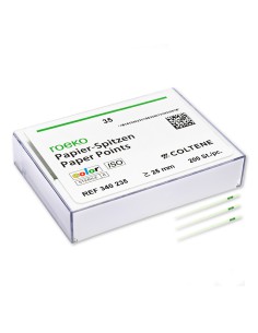 Puntas de Papel Color ISO 25mm Caja 200 unidades Estériles Roeko Coltène 2
