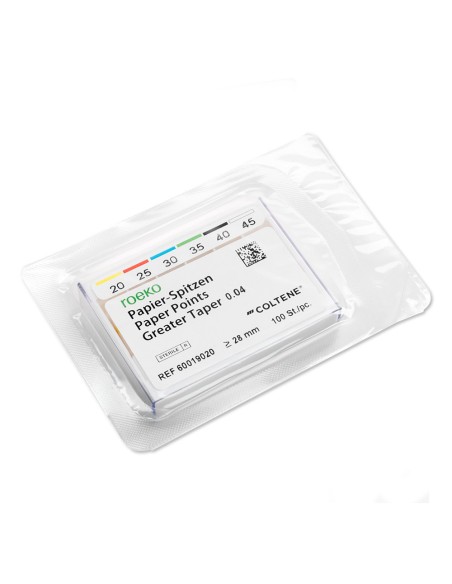 Guttapercha Greater Taper Conicidad 04 Surtido 20-45 L 28mm Caja 100 uds Roeko Coltène