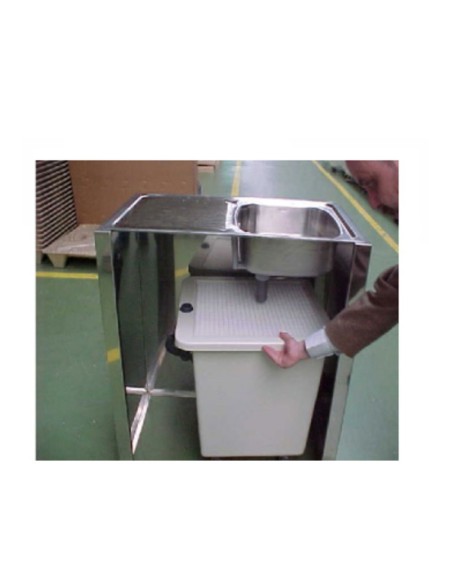 Decantadora 70L con Ruedas, para Recortadora, Fibra de Vidrio, Mestra