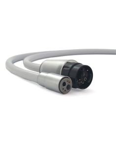 Manguera para Turbina con Luz, Conector Sirona, 6 Orificios, Cable 1,37 m, Gris Claro, Rumar