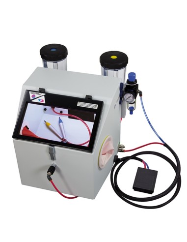 Chorreadora de Arena Terra III con LED, Pistola Estática y 2 Vasos de Mestra