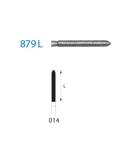 Fresa Diamante 879L.314.014 Torpedo, Grano Fino, FG Clínica 5 uds Komet