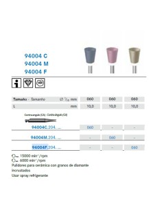 Pulidor Diamante 9404.204.060 Copa, Cerámica, CA Clínica 1 ud Komet