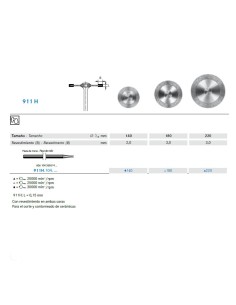 Disco Diamante 911H.104 PM Laboratorio, Cerámicas, 1 unidad Komet