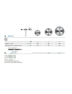 Disco Diamante 6911H.104 Grano Grueso, PM Laboratorio, Cerámicas, 1 unidad Komet
