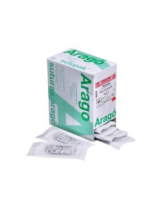 Sutura Supramid TB-12 Aguja 3/8 Círculo Triangular 16mm Hebra 75cm Negro No Absorbible 36u Aragó 2
