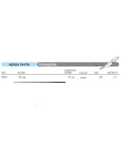 Sutura Seda TR-60 No Absorbible Aguja Recta Triangular 60mm USP 4/0 Hebra 75cm Negra 12u Aragó