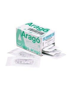 Sutura Seda TC-14 No Absorbible Aguja 1/2 Círculo Triangular 22mm Hebra 75cm Negra 12u Aragó 2