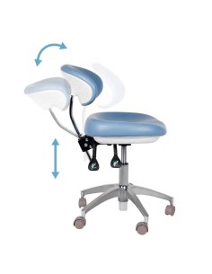 Taburete Clínica Dental Flex Stool con Respaldo Bader 2