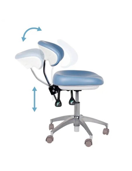 Taburete Clínica Dental Flex Stool con Respaldo Bader