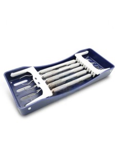 Paro Set 4 Curetas Gracey + Scaler, Periodontología, Bandeja Azul Carl Martin