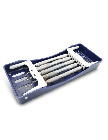 Paro Set 4 Curetas Gracey + Scaler, Periodontología, Bandeja Azul Carl Martin