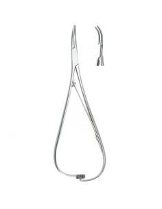 Instrumento para Ligaduras Portaagujas Punta Fina Curvada (Lingual) 14 cm Carl Martin