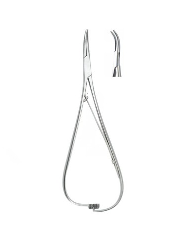 Instrumento para Ligaduras Portaagujas Punta Fina Curvada (Lingual) 14 cm Carl Martin