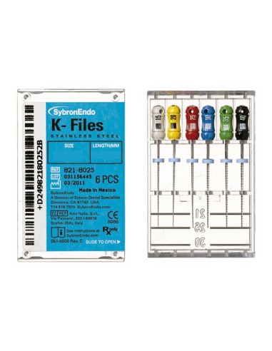 Limas K para Endodoncia 21mm. 6 Unidades 