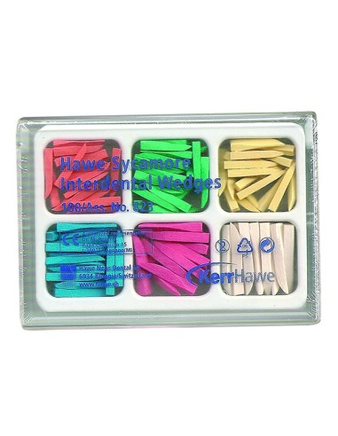 Hawe Cuñas Interdentales de Madera Kit Surtido Caja 100 uds Kerr Hawe