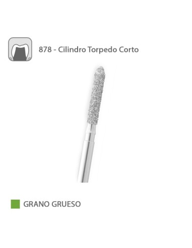 Fresa Diamante Cilindro Torpedo 878 Grano Grueso FG