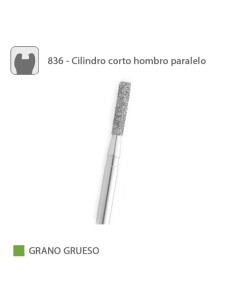 Fresa Diamante Cilindro Corto Hombro Paralelo 836 Grano Grueso FG