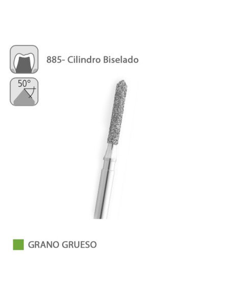 Fresa Diamante Cilindro Biselado 885 Grano Grueso FG