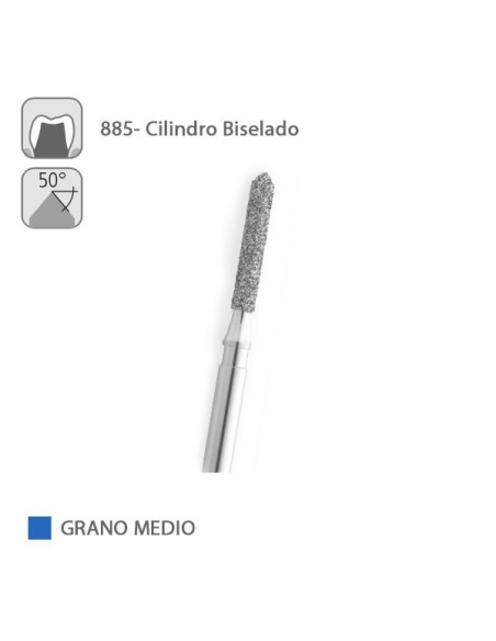 Fresa Diamante Cilindro Biselado 885 Grano Medio FG