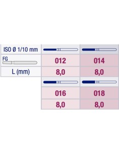 Fresa Diamante Cilindro Redondeado 881 Grano Medio FG 2