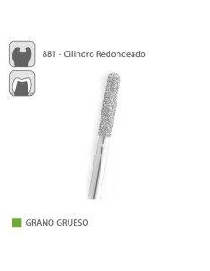 Fresa Diamante Cilindro Redondeado 881 Grano Grueso FG