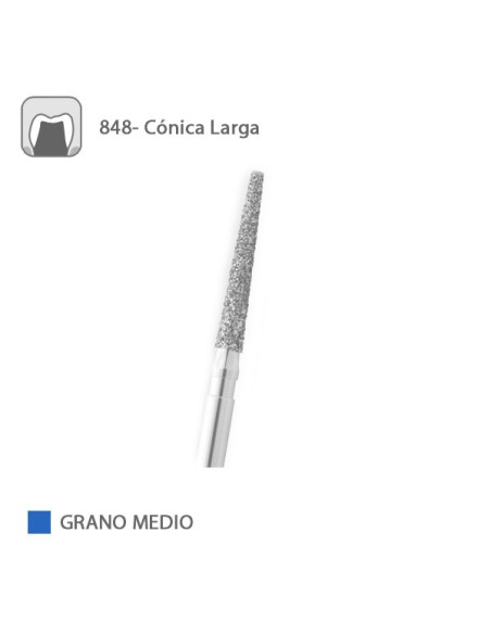 Fresa Diamante Cónica Larga 848 Grano Medio FG