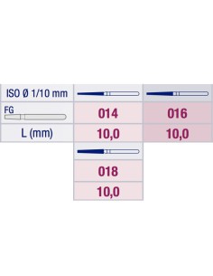 Fresa Diamante Cónica Larga 848 Grano Medio FG 2