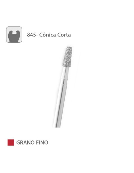 Fresa Diamante Cónica Corta 845 Grano Fino FG