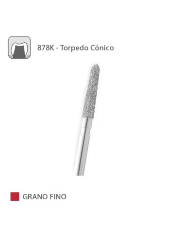 Fresa Diamante Torpedo Cónico 878K Grano Fino FG