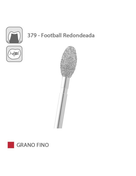 Fresa Diamante Football Redondeada 379 Grano Fino FG