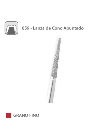 Fresa Diamante Lanza de Cono Apuntado 859 Grano Fino FG