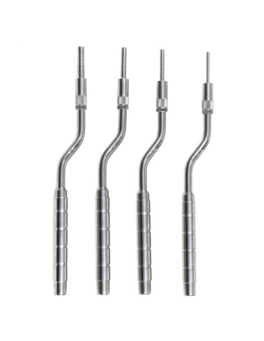 Set de 4 Osteotomos Cóncavos Angulados Punta Recta