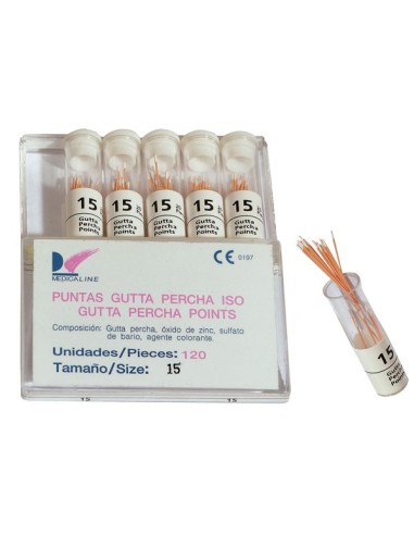 Puntas de guttapercha 120 uds. (diferentes tamaños)