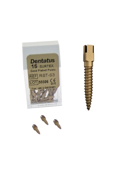 Perno Dorado Classic Surtex Corto 7,8mm. Reposición 15u. de Dentatus