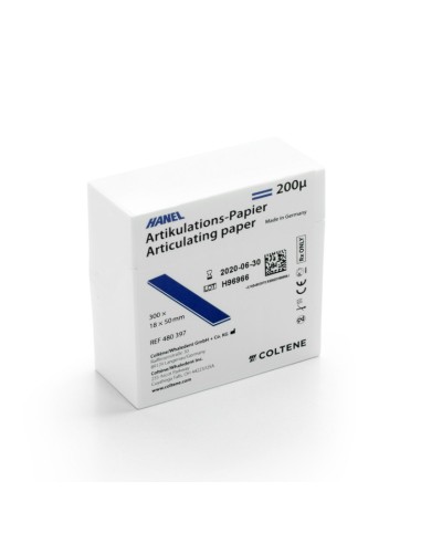 Papel Articular Hanel Tiras 1,8x5cm 200µ 300uds.